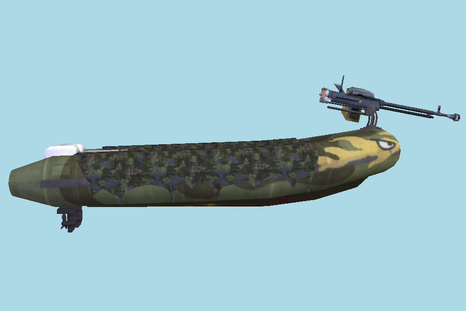 Inflatable Armored Boat 3d model